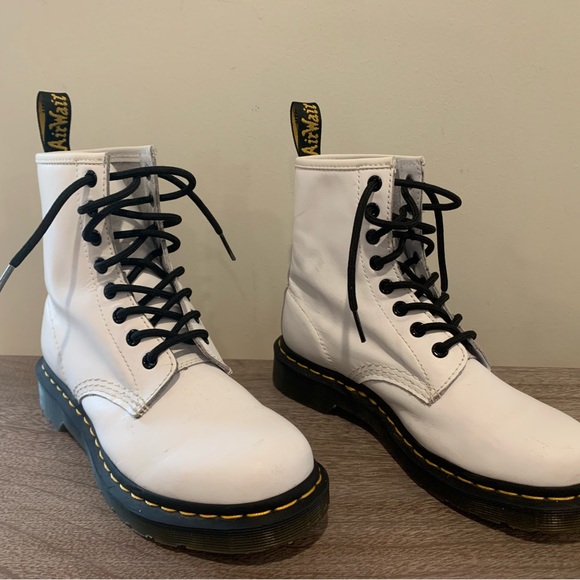 Dr. Martens Shoes - Dr. Martens 1460 white smooth leather boot